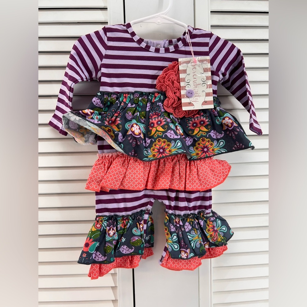 Serendipity Newborn Ruffle Overall NWT